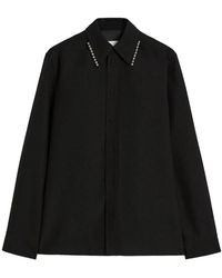 Jil Sander - Overhemden ,Zwart ,Wol Wollen Blend Shirt - Lyst