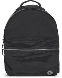 Stone Island - Schwarzer Nylon-Rucksack Mit Top-Reißverschluss - Lyst