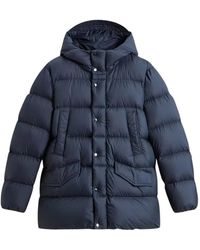 Woolrich - Jassen ,Blauw ,Polyester Cloud Davis Parka - Lyst