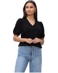 Object - Overhemden ,Zwart ,Objandrea/Re V-Neck Top - Lyst