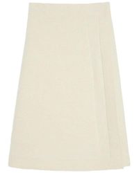 Jil Sander - Rokken ,Wol Pleated Midi Skirt - Lyst