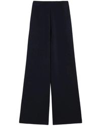 Max Mara - Broeken ,Blauw ,Viscose Crepe Knit Broeken - Lyst