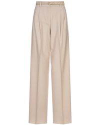 Max Mara - Braune Wollhose Mit Gürtel - Lyst