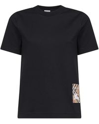 Burberry - Check Label T-Shirt - Lyst