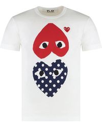 COMME DES GARÇONS PLAY - Logo Patch Baumwoll T-Shirt - Lyst