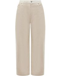 Stella McCartney - Broeken ,Katoen Wijde Lange Jeans Met Metalen Logo - Lyst