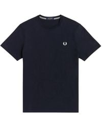 Fred Perry - Blauwe Crew Neck T-Shirt - Lyst