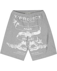 Y. Project - Bedruckte logo bermuda shorts - Lyst