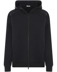 Brunello Cucinelli - Sudadera Negra Con Capucha Y Bordado Monile, Mujer, Talla - Lyst