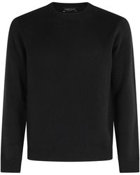 Roberto Collina - Schwarzer Rundhalsausschnitt Pullover Mit Langen Ärmeln - Lyst
