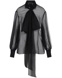 Valentino - Zwarte Zijden Overhemd Elegante Stijl - Lyst