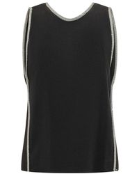 Sportmax - Tops ,Zwart ,Polyester Spxafa Top - Lyst