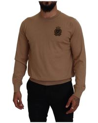 Dolce & Gabbana - Crew Neck Sweater Emblem - Lyst