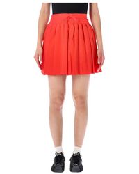Nike - Fitness ,Rood ,Polyester Geplooide Rok Met Middelhoge Taille - Lyst