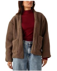 Ydence - Braune Teddy Jacke Sally - Lyst