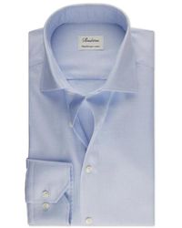 Stenströms - Overhemden ,Blauw ,Lichtblauw Geruit Twill Overhemd - Lyst
