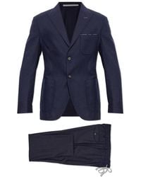 Eleventy - Kostuums ,Blauw ,Wol Wool Suit - Lyst