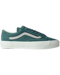 Vans - Schoenen ,Groen ,Suède Suède Leren Sneakers Met Logo Print - Lyst