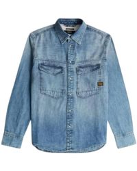 G-Star - Overhemden ,Blauw ,Denim Denim Jacket - Lyst