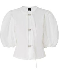 Pinko - Overhemden ,Wit ,Katoen Rudi Blouse Popeline - Lyst