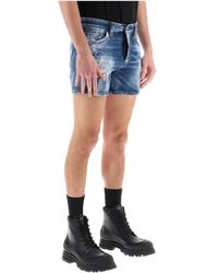 DSquared² - Shorts in denim worn out booty anni '70 - Lyst