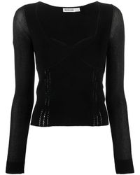 Jonathan Simkhai - Overhemden ,Zwart ,Elegante Zwarte Viscose Blouse - Lyst