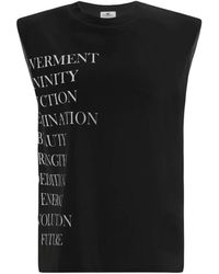 Elisabetta Franchi - Tops ,Zwart ,Katoen Jersey T-Shirt Met Lettering Print - Lyst