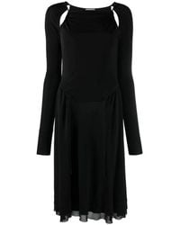 Ferragamo - Midikleid Mit Cut-Outs - Lyst