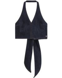 Please - Tops ,Blauw ,Denim Canotta - Lyst