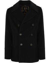 Sealup - Zwarte Wol Kasjmier Jas - Lyst