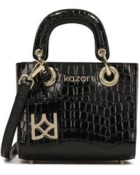 Kazar - Kleine Steife Handtasche Aus Geprägtem Leder - Lyst