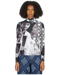 Ahluwalia - Tops ,Wit ,Grafische Hoge Nek Top - Lyst