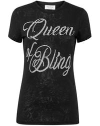 Philipp Plein - Tops ,Zwart ,Katoen T-Shirt Ronde Hals Ss Pure Fit Met Kristallen - Lyst