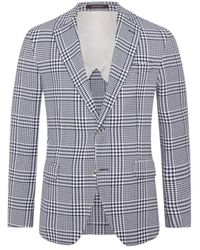 Oscar Jacobson - Blauer Leinenmischung Regular Fit Blazer - Lyst
