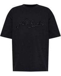 Acne Studios - T-Shirt Met Geborduurd Logo - Lyst