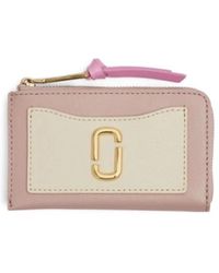 Marc Jacobs - Rosa lederbrieftasche mit zweifarbendesign - Lyst