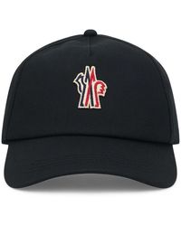 Moncler - Accessoires ,Blauw ,Katoen Katoenen Cap Met Logo - Lyst