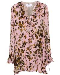 MSGM - Overhemden ,Roze ,Rosa Jurk 100% Vi - Lyst