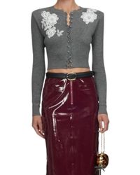 Self-Portrait - Truien & Vesten ,Grijs ,Wol Melange Cardigan - Lyst