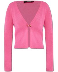 Versace - Cardigan Met Veiligheidsspeldsluiting - Lyst