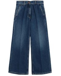 Aspesi - Hoge Taille Wijde Pijp Denim Jeans - Lyst
