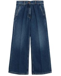 Aspesi - Hoge Taille Wijde Pijp Denim Jeans - Lyst