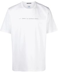 C.P. Company - Metropolis weißes rundhals-t-shirt mit druck - Lyst