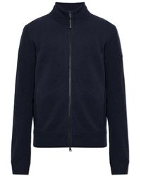 Moncler - Truien & Vesten ,Blauw ,Wol Wol Cardigan - Lyst