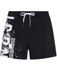 DSquared² - Zwembroek Met Logoprint - Lyst