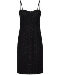 ROTATE BIRGER CHRISTENSEN - Schwarzes kleid mit herzförmigem ausschnitt und rückenschlitz - Lyst