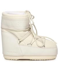 Moon Boot - Weiße Winterstiefel Mit Pvc-Details - Lyst