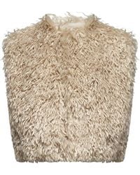 Isabel Marant - Ecru Fleece Schouderpads Jas - Lyst