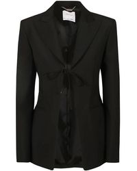 Blumarine - Single-breasted jacket with bow - Lyst