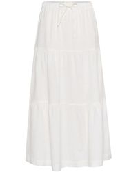 Part Two - Rokken ,Wit ,Katoen Witte Ruche Rok Met Elastische Taille - Lyst